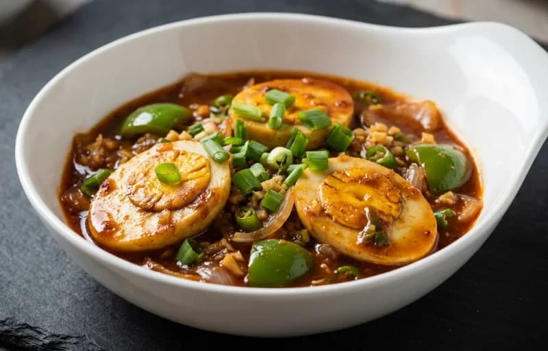 Egg Drop Soup, Chilli Egg Gravy and Steamed Basmati Rice - Recipe 2