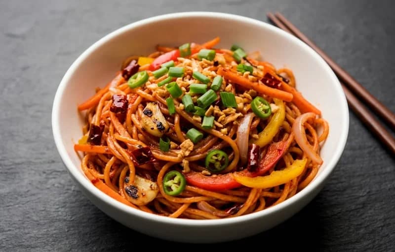 Schezwan Vegetables with Chilli Garlic Noodles - Recipe 2
