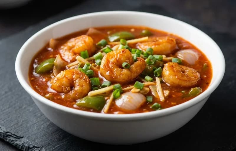Chilli Prawns Gravy with Egg Fried Rice - Recipe 1