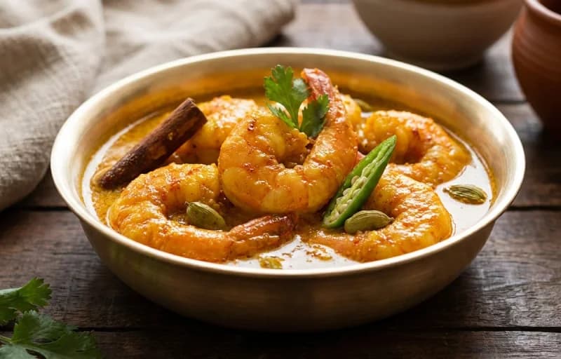 Basanti Pulao with Chingri Malaikari - Recipe 2