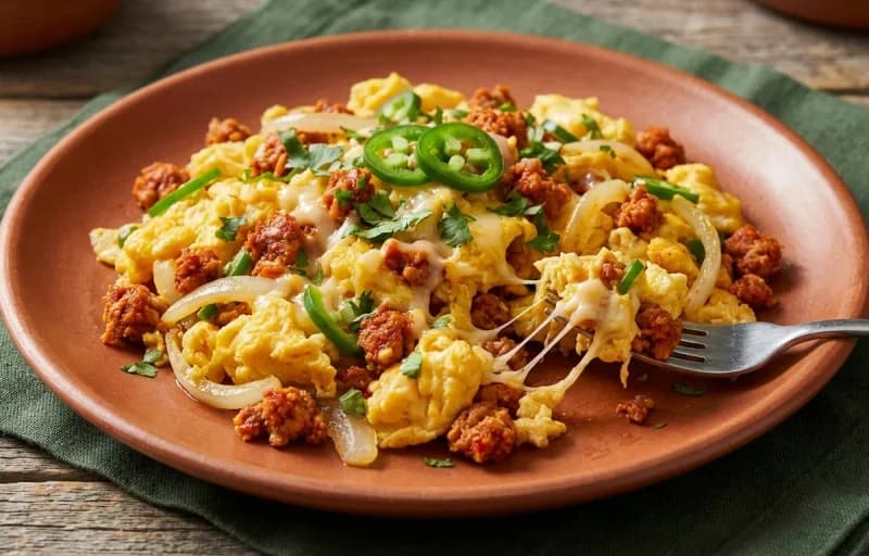 Chorizo and Egg Scramble, Pinto Beans and Corn Tortillas - Recipe 1