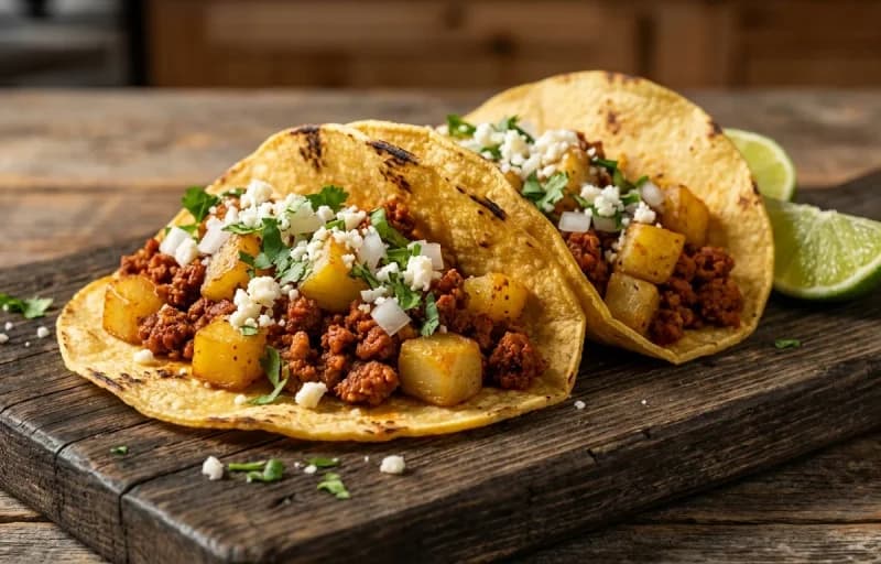 Chorizo and Potato Tacos with Restaurant-Style Salsa - Recipe 1