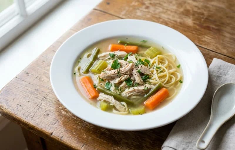 Chicken Noodle Soup with a Side Salad - Recipe 1