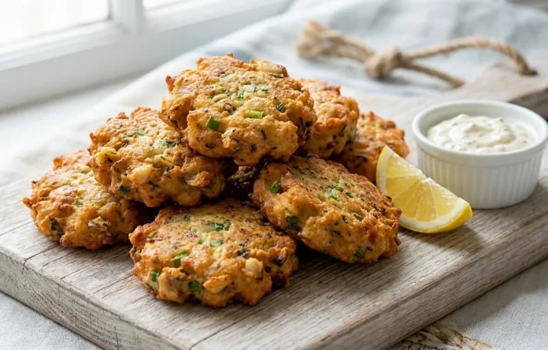 Clam Cakes with Eggless Tartar Sauce - Recipe 1