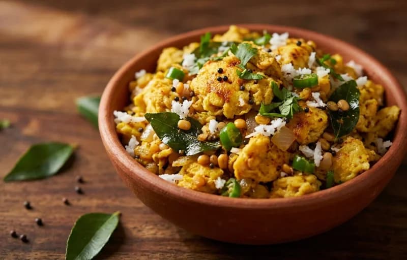 Coconut Egg Fry, Chapati and Kachumber Salad - Recipe 1