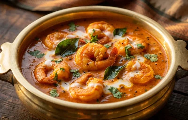 Coconut Prawn Curry, Ghavane and Coconut Chutney - Recipe 1