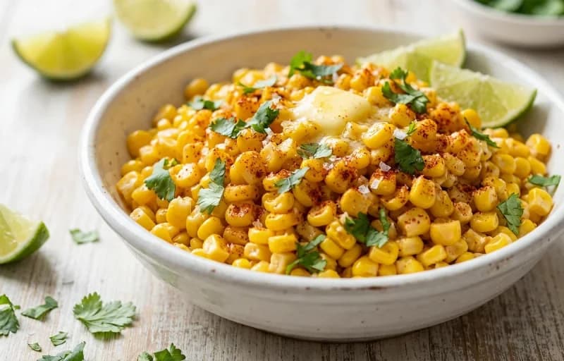 Corn with Chile and Lime with Cotija Cheese - Recipe 1