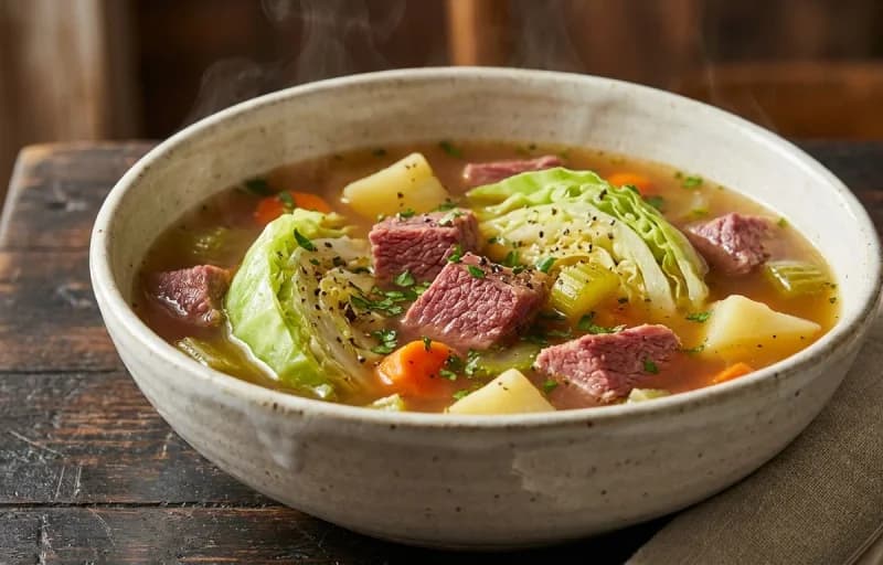 Corned Beef and Cabbage Soup with Rye Bread - Recipe 1