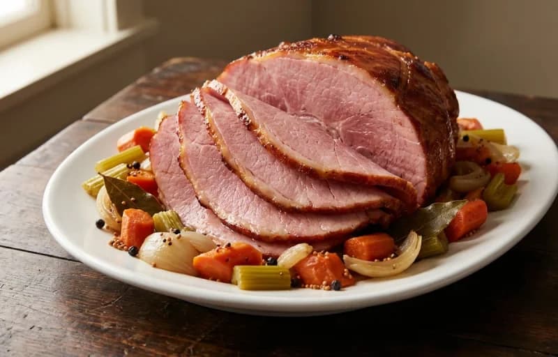 Corned Ham, Collard Greens and Boiled Potatoes - Recipe 1