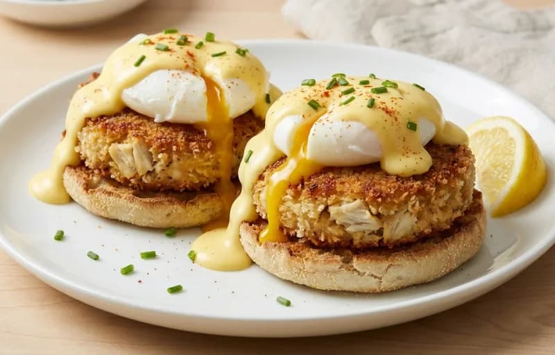 Crab Cake Benedict with Hash Browns - Recipe 1