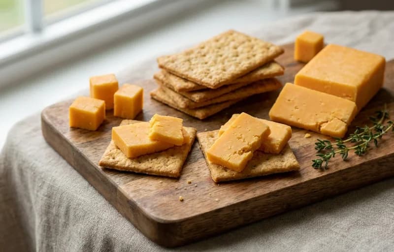 Crackers with Cheddar Cheese