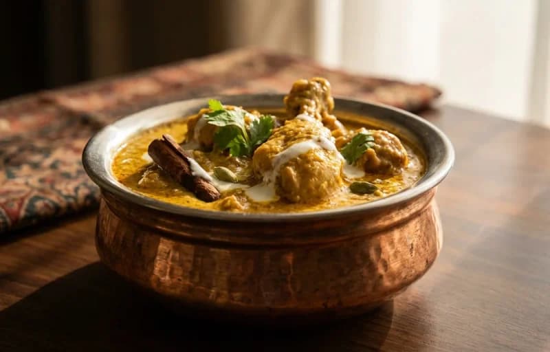 Dahi ma Marghi, Rotli and Kachumber Salad - Recipe 1