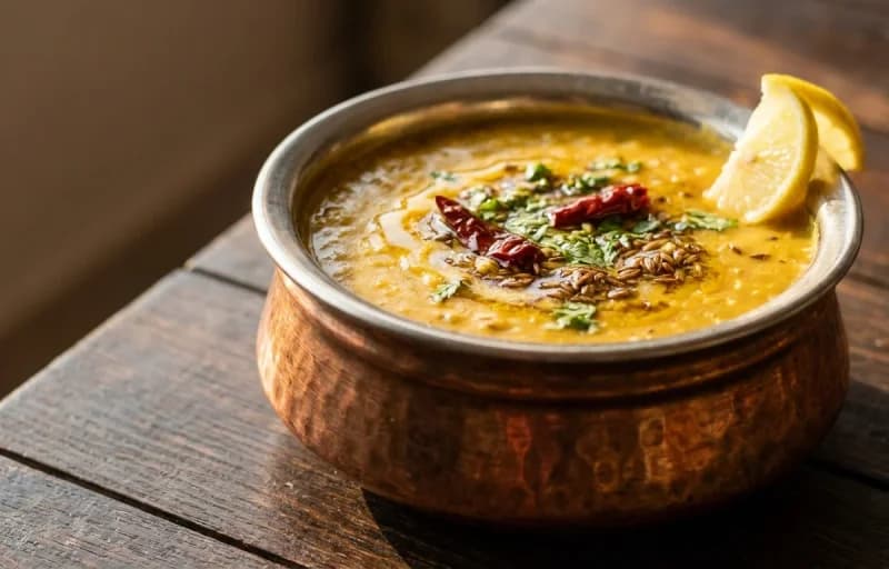 Fried Masala Egg, Dal Fry and Roti - Recipe 2