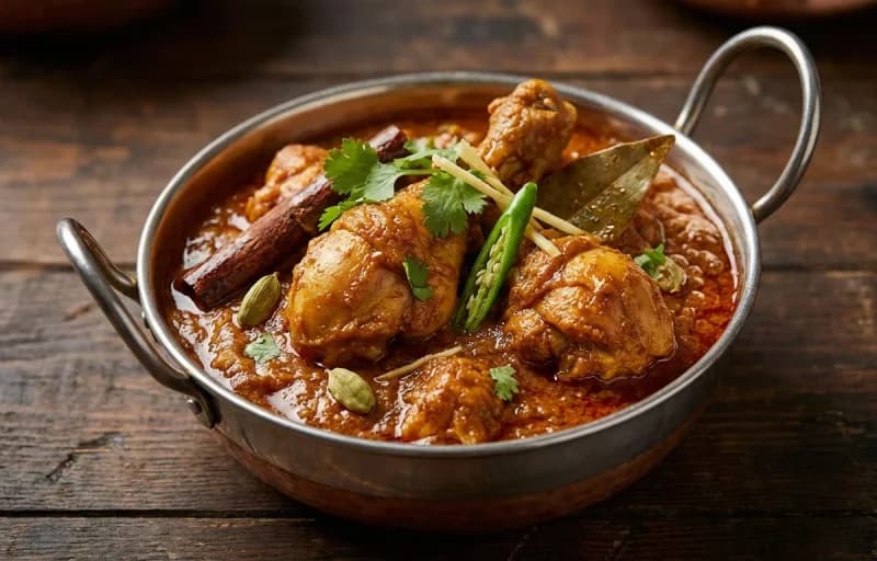 Dhaba Chicken Curry with Steamed Basmati Rice - Recipe 1