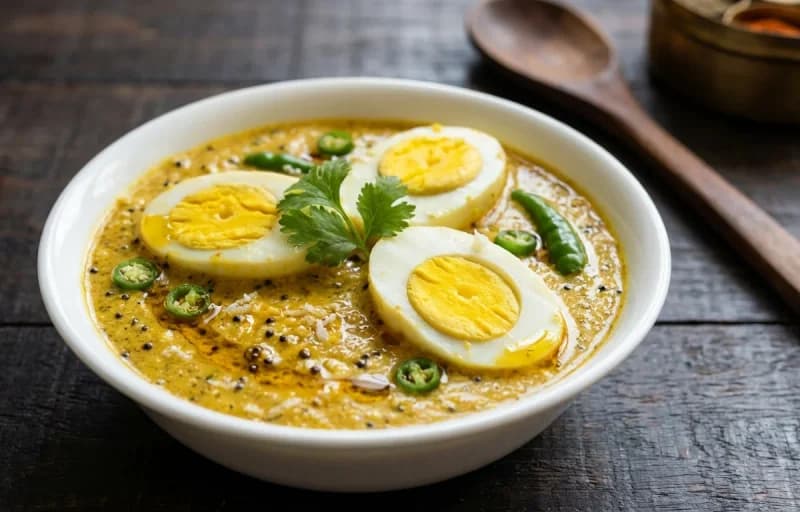 Dim Bhapa with Ghee Bhat - Recipe 1