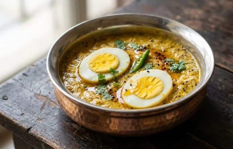 Dim Shorshe, Shada Bhaat and Aloo Posto - Recipe 1