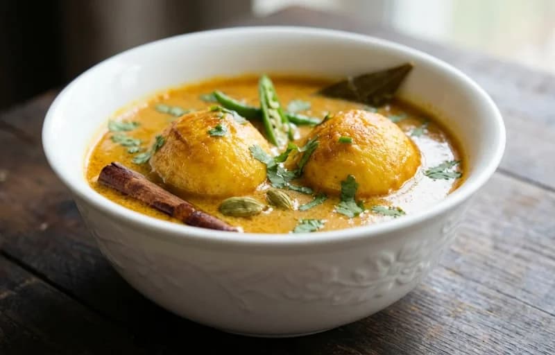 Dimer Malaikari with Basanti Pulao - Recipe 1