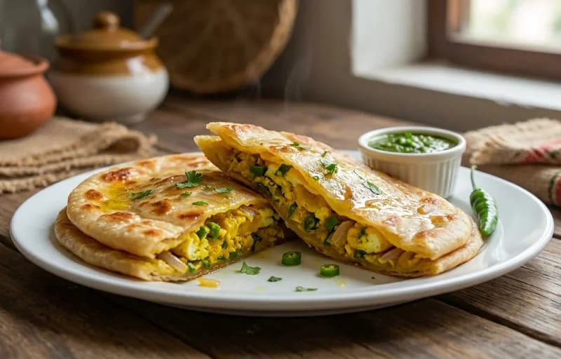 Dimer Porota with Punjabi Mango Pickle - Recipe 1