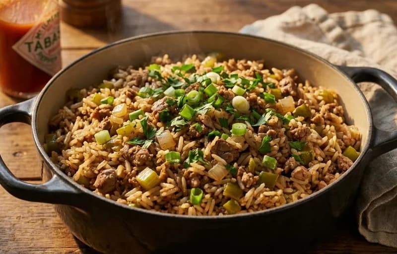 Blackened Fish, Dirty Rice and Steamed Broccoli - Recipe 2