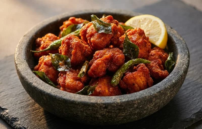 Dry Chicken 65 with Schezwan Fried Rice - Recipe 1