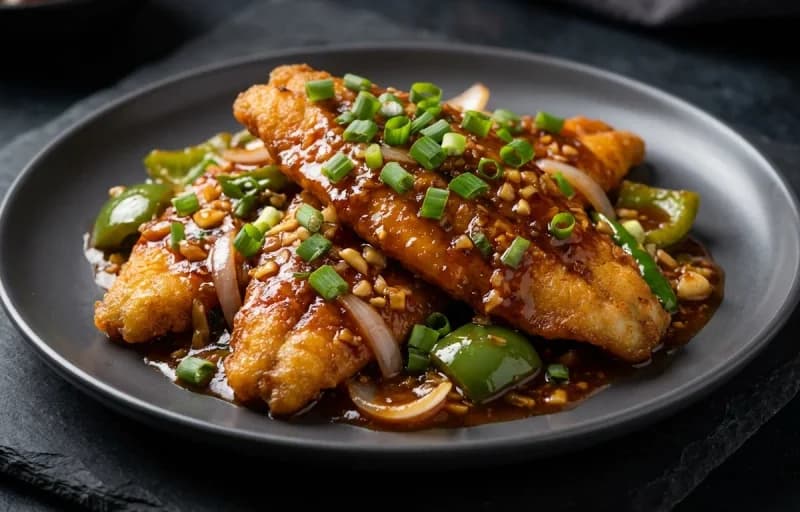 Chicken Sweet Corn Soup, Dry Garlic Fish and Vegetable Szechuan Noodles - Recipe 2