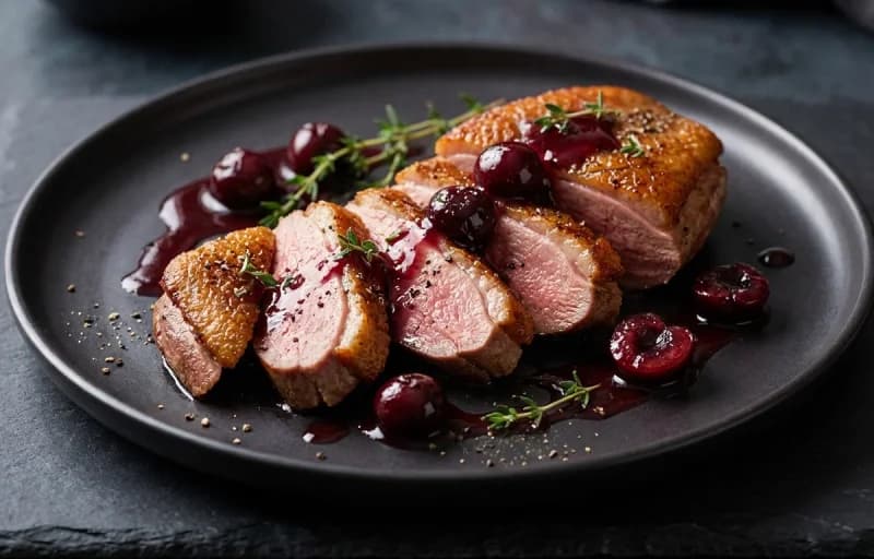 Duck Breast with Cherry Sauce, Cherry Sauce and Herbed Wild Rice - Recipe 1