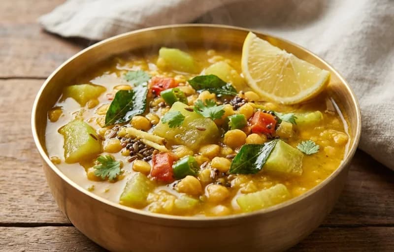 Dudhi Chana Dal, Phulka and Steamed Basmati Rice - Recipe 1