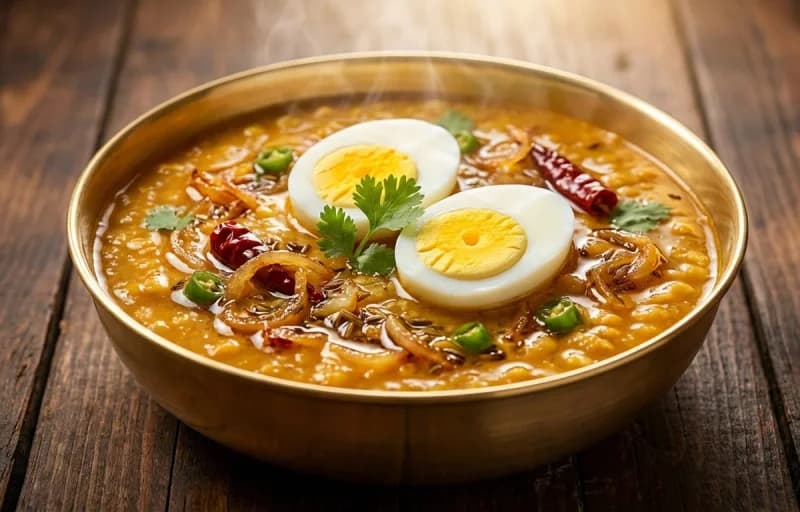 Jeera Rice, Egg Dal Tadka and Baingan Chokha - Recipe 2