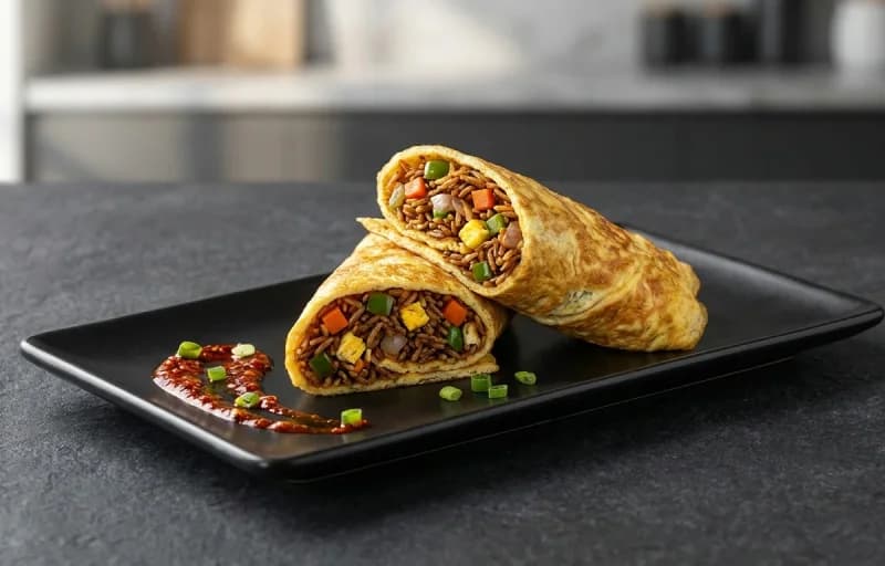 Egg Fried Rice Omelette Wrap
