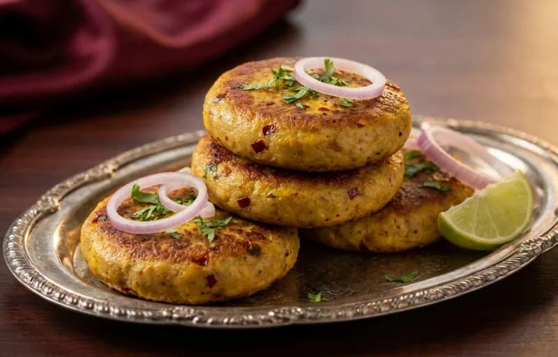 Egg Galouti Kebab, Saffron Sheermal and Onion Salad - Recipe 1