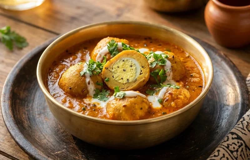 Egg Gatte ki Sabzi, Phulka and Kachumber Salad - Recipe 1