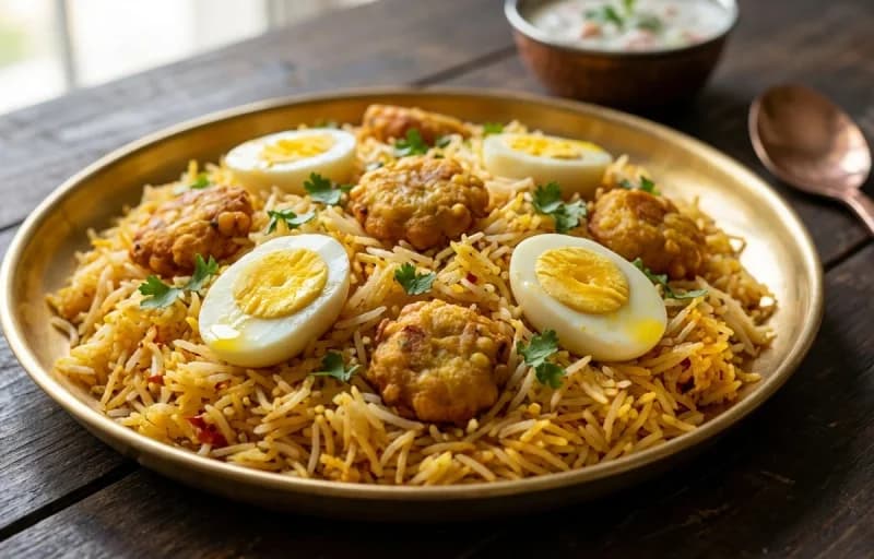 Egg Mangodi Pulao with Mint Raita - Recipe 1