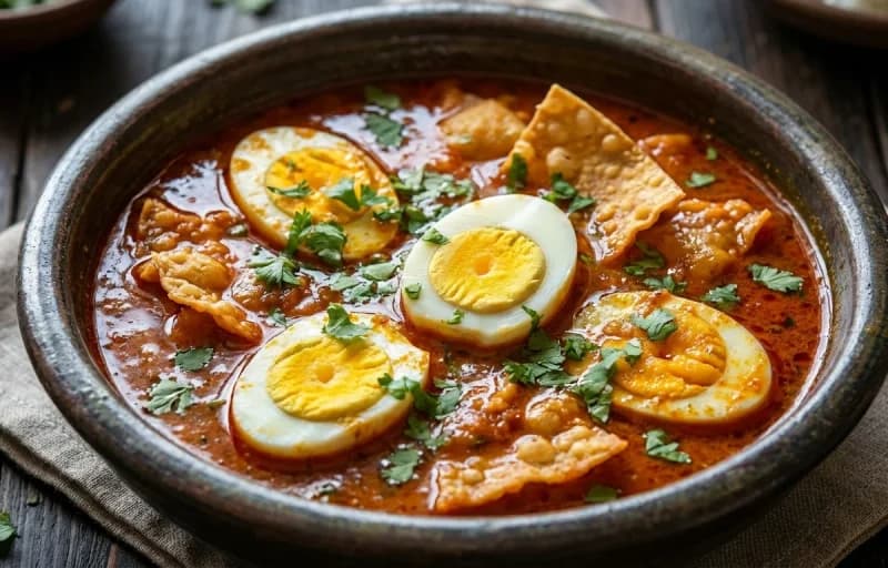 Egg Papad Curry with Steamed Basmati Rice - Recipe 1