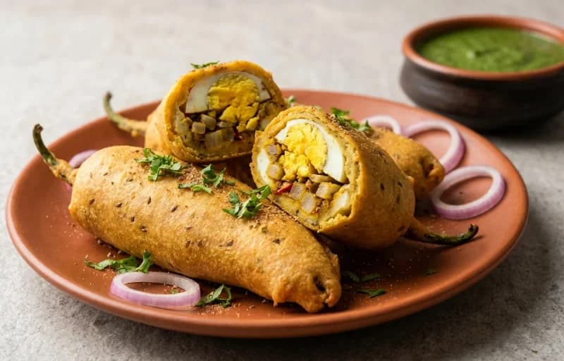Egg Stuffed Mirchi Vada