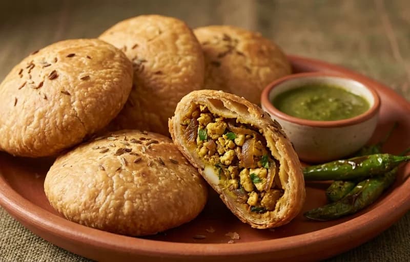 Egg Stuffed Pyaaz Kachori