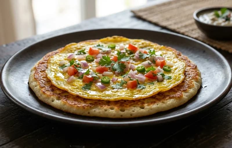 Egg Uttapam with Kara Chutney - Recipe 1