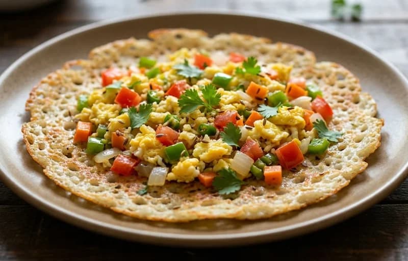 Egg Vegetable Rava Dosa