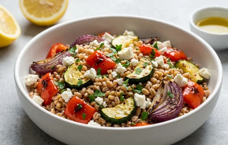 Farro Salad with Roasted Vegetables