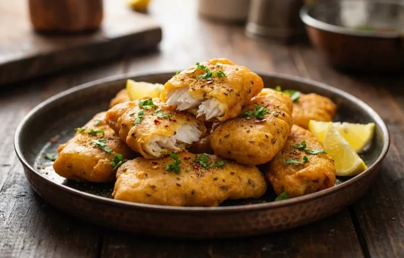 Fish Amritsari, Coriander Mint Chutney and Phulka - Recipe 1