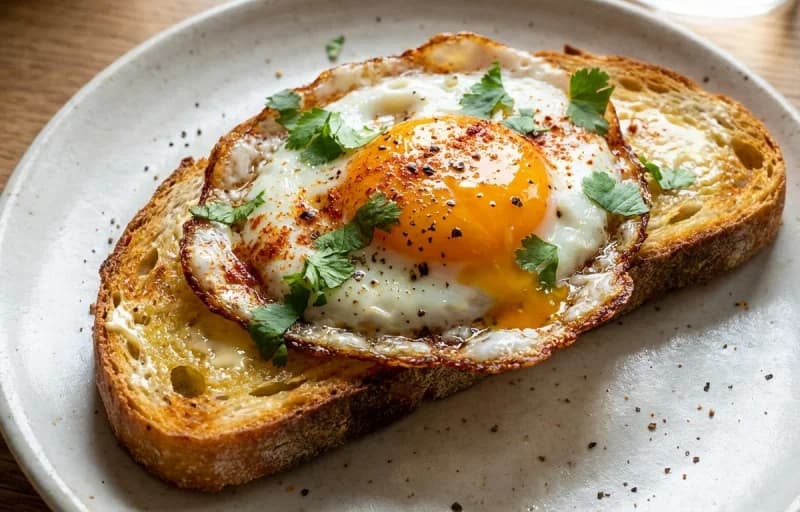 Fried Egg on Toast with Green Masala Paste - Recipe 1
