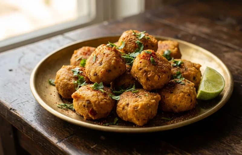 Fried Gatte with Mint Chutney - Recipe 1