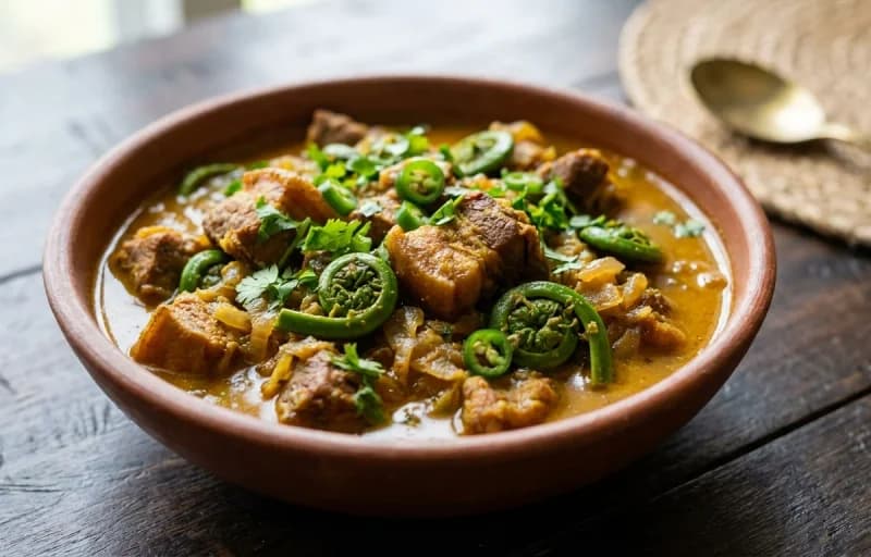 Gahori Dhekia Xaak, Bora Saul and Bhoot Jolokia Chutney - Recipe 1