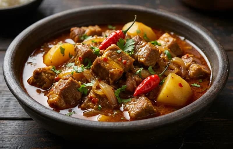 Gahori Manxo Bhut Jolokia, Steamed Basmati Rice, Dal Tadka and Kachumber - Recipe 1