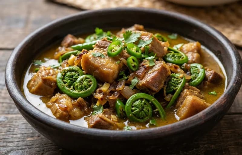 Gahori Manxo Dhekia Xaak, Steamed Basmati Rice and Omita Khar - Recipe 1