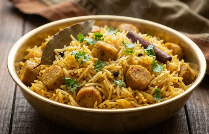 Gatta Pulao with Boondi Raita - Recipe 1