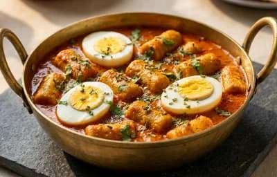 Gatte ki Sabzi with Egg