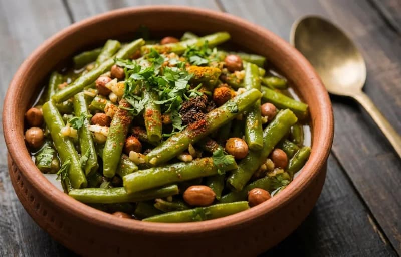 Gavar Bhaji, Chapati and Varan - Recipe 1