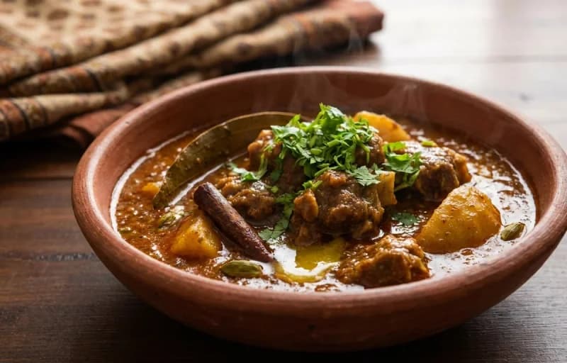 Ghosht nu Shaak, Jowar no Rotlo and Kachumber Salad - Recipe 1