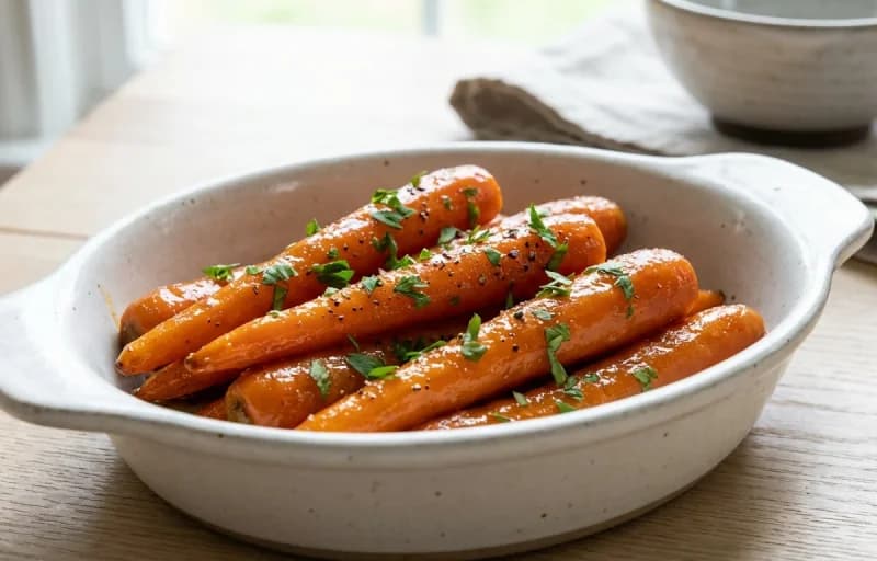 Glazed Carrots, Cornbread and Field Peas with Snaps - Recipe 1