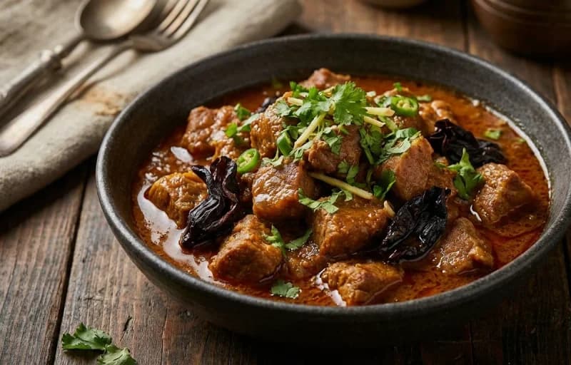 Goan Pork Amsol with Rice Bhakri - Recipe 1